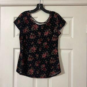 Floral Black Women's Top